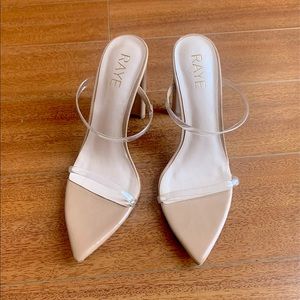 RAYE clear sandals heels
